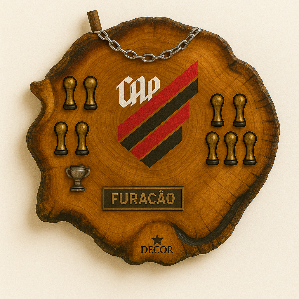 Tábua Rústica Personalizada - Atletico Paranaense + Kit Churrasqueiro